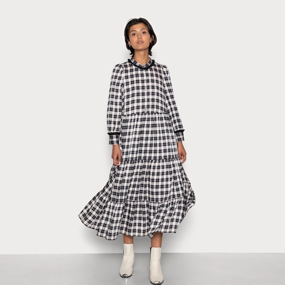levi’s farah midi gigham plaid ruffle dress - Picture 3 of 7